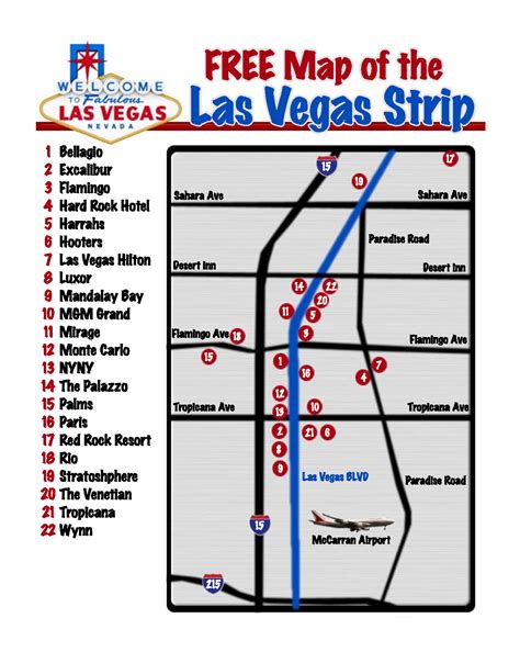 Las Vegas Strip Map .